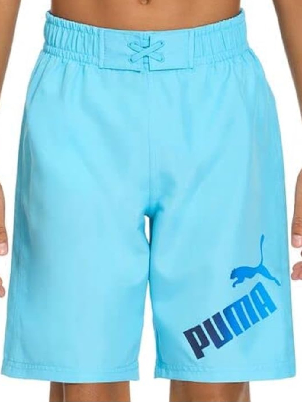 . Puma Boys Blue Quick Dry Swimming Trunks Shorts With Mesh Lining Size Medium
